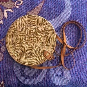 Rattan straw bag